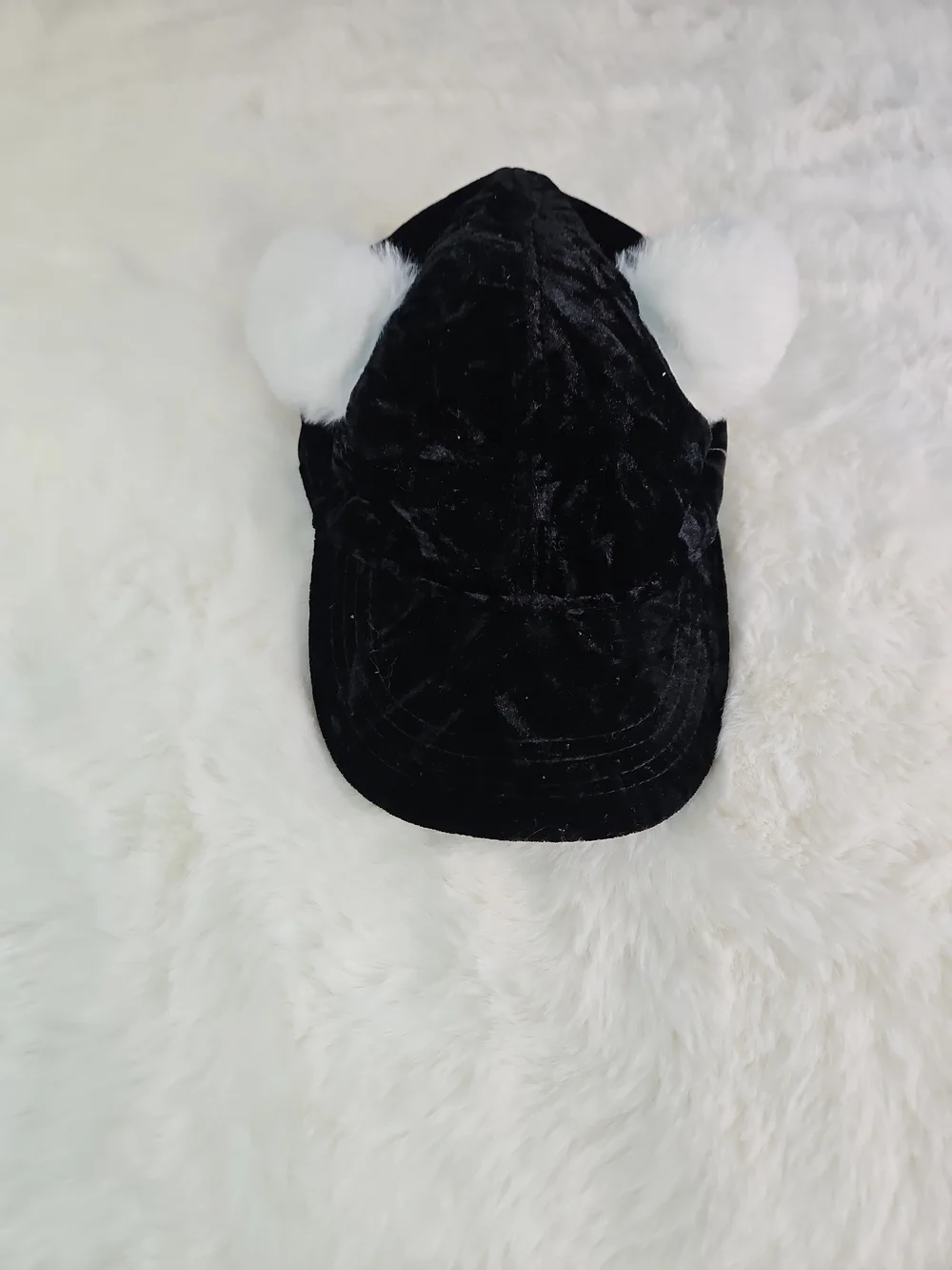 Plush Faux Fur Animal Ear Beanie Hat And Black Animal Ear Cap Childrens Small